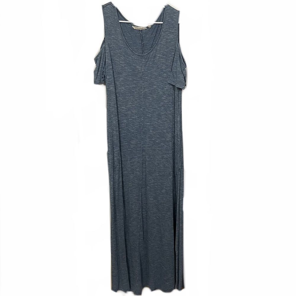 Soft Surroundings Electra Blue Cold Shoulder Maxi Dress